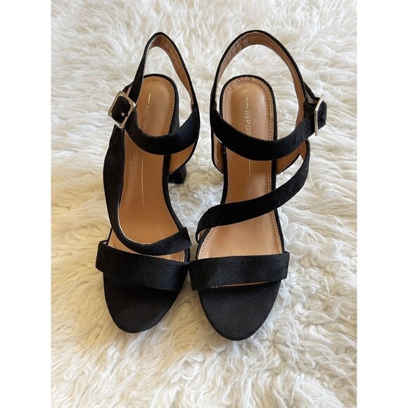 REPORT Women’s Size 7 Ligon Black Chunky Heels Sandals - Picture 3 of 11